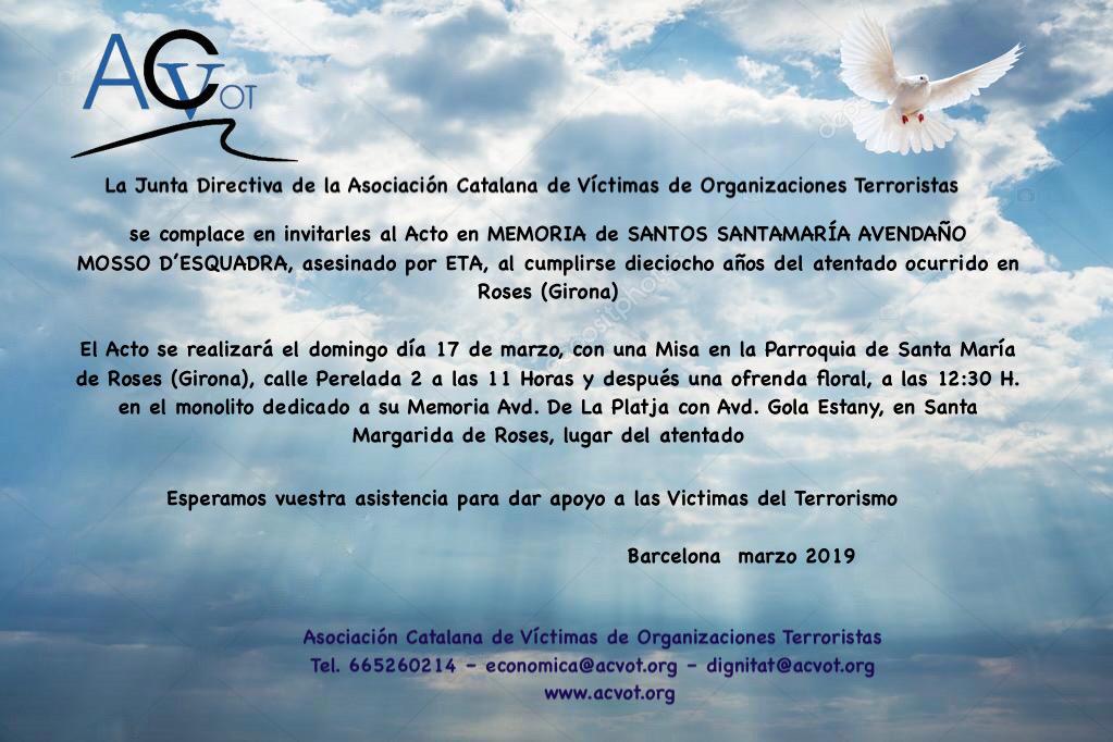 Misa en memoria de Santos Santamaría Avendaño